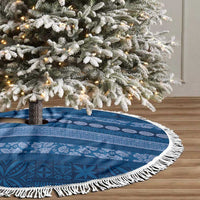 Fiji Marau na Kerisimasi Tree Skirt Blue Tapa Masi Inspired Christmas - Polynesian Pride