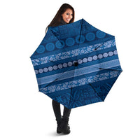 Fiji Marau na Kerisimasi Umbrella Blue Tapa Masi Inspired Christmas - Polynesian Pride