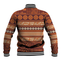 Fiji Marau na Kerisimasi Baseball Jacket Gold Tapa Masi Inspired Christmas - Polynesian Pride