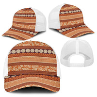 Fiji Marau na Kerisimasi Baseball Net Cap Gold Tapa Masi Inspired Christmas - Polynesian Pride