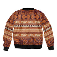 Fiji Marau na Kerisimasi Bomber Jacket Gold Tapa Masi Inspired Christmas - Polynesian Pride