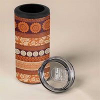 Fiji Marau na Kerisimasi 4 in 1 Can Cooler Tumbler Gold Tapa Masi Inspired Christmas - Polynesian Pride
