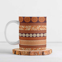 Fiji Marau na Kerisimasi Ceramic Mug Gold Tapa Masi Inspired Christmas - Polynesian Pride