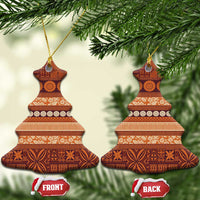 Fiji Marau na Kerisimasi Ceramic Ornament Gold Tapa Masi Inspired Christmas - Polynesian Pride