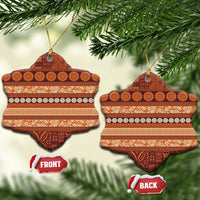 Fiji Marau na Kerisimasi Ceramic Ornament Gold Tapa Masi Inspired Christmas - Polynesian Pride
