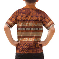 Fiji Marau na Kerisimasi Family Matching Long Sleeve Bodycon Dress and Hawaiian Shirt Gold Tapa Masi Inspired Christmas LT9 - Polynesian Pride