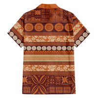 Fiji Marau na Kerisimasi Family Matching Long Sleeve Bodycon Dress and Hawaiian Shirt Gold Tapa Masi Inspired Christmas LT9 - Polynesian Pride