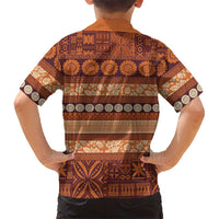 Fiji Marau na Kerisimasi Family Matching Mermaid Dress and Hawaiian Shirt Gold Tapa Masi Inspired Christmas LT9 - Polynesian Pride