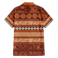 Fiji Marau na Kerisimasi Family Matching Off Shoulder Maxi Dress and Hawaiian Shirt Gold Tapa Masi Inspired Christmas LT9 - Polynesian Pride