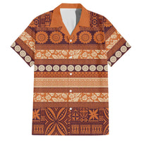 Fiji Marau na Kerisimasi Family Matching Summer Maxi Dress and Hawaiian Shirt Gold Tapa Masi Inspired Christmas LT9 Dad's Shirt - Short Sleeve Gold - Polynesian Pride