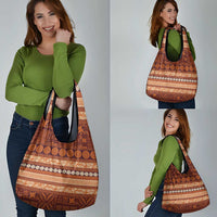 Fiji Marau na Kerisimasi Grocery Bag Gold Tapa Masi Inspired Christmas - Polynesian Pride