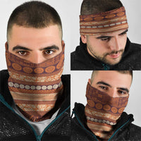 Fiji Marau na Kerisimasi Neck Gaiter Gold Tapa Masi Inspired Christmas - Polynesian Pride