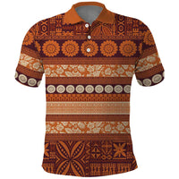 Fiji Marau na Kerisimasi Polo Shirt Gold Tapa Masi Inspired Christmas - Polynesian Pride