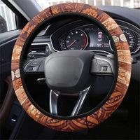 Fiji Marau na Kerisimasi Steering Wheel Cover Gold Tapa Masi Inspired Christmas - Polynesian Pride