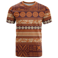 Fiji Marau na Kerisimasi T Shirt Gold Tapa Masi Inspired Christmas LT9 Gold - Polynesian Pride