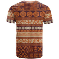 Fiji Marau na Kerisimasi T Shirt Gold Tapa Masi Inspired Christmas - Polynesian Pride
