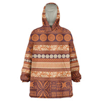 Fiji Marau na Kerisimasi Wearable Blanket Hoodie Gold Tapa Masi Inspired Christmas - Polynesian Pride