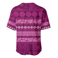 Fiji Marau na Kerisimasi Baseball Jersey Pink Tapa Masi Inspired Christmas - Polynesian Pride
