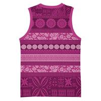 Fiji Marau na Kerisimasi Basketball Jersey Pink Tapa Masi Inspired Christmas - Polynesian Pride