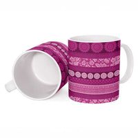 Fiji Marau na Kerisimasi Ceramic Mug Pink Tapa Masi Inspired Christmas - Polynesian Pride