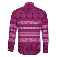 Fiji Marau na Kerisimasi Family Matching Short Sleeve Bodycon Dress and Hawaiian Shirt Pink Tapa Masi Inspired Christmas LT9 - Polynesian Pride