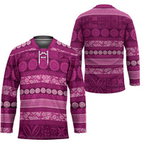 Fiji Marau na Kerisimasi Hockey Jersey Pink Tapa Masi Inspired Christmas LT9 - Polynesian Pride