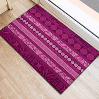 Fiji Marau na Kerisimasi Rubber Doormat Pink Tapa Masi Inspired Christmas - Polynesian Pride