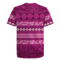 Fiji Marau na Kerisimasi Rugby Jersey Pink Tapa Masi Inspired Christmas - Polynesian Pride