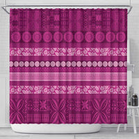 Fiji Marau na Kerisimasi Shower Curtain Pink Tapa Masi Inspired Christmas - Polynesian Pride