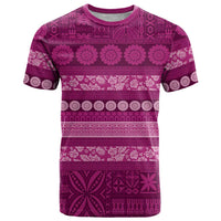 Fiji Marau na Kerisimasi T Shirt Pink Tapa Masi Inspired Christmas LT9 Pink - Polynesian Pride