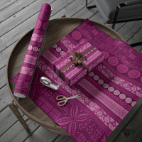 Fiji Marau na Kerisimasi Wrapping Paper Pink Tapa Masi Inspired Christmas - Polynesian Pride