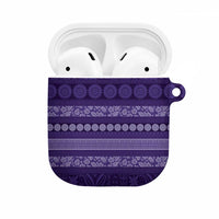 Fiji Marau na Kerisimasi AirPods Case Purple Tapa Masi Inspired Christmas LT9 Purple - Polynesian Pride