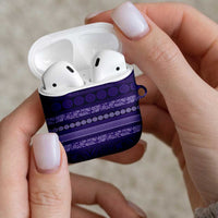 Fiji Marau na Kerisimasi AirPods Case Purple Tapa Masi Inspired Christmas LT9 - Polynesian Pride