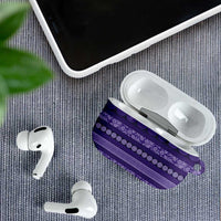 Fiji Marau na Kerisimasi AirPods Case Purple Tapa Masi Inspired Christmas LT9 - Polynesian Pride
