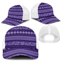 Fiji Marau na Kerisimasi Baseball Net Cap Purple Tapa Masi Inspired Christmas - Polynesian Pride