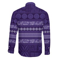 Fiji Marau na Kerisimasi Family Matching Off The Shoulder Long Sleeve Dress and Hawaiian Shirt Purple Tapa Masi Inspired Christmas LT9 - Polynesian Pride