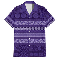Fiji Marau na Kerisimasi Family Matching Puletasi and Hawaiian Shirt Purple Tapa Masi Inspired Christmas - Polynesian Pride