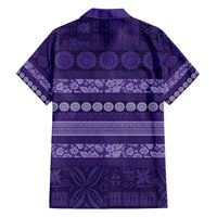 Fiji Marau na Kerisimasi Family Matching Puletasi and Hawaiian Shirt Purple Tapa Masi Inspired Christmas - Polynesian Pride