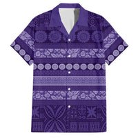 Fiji Marau na Kerisimasi Family Matching Summer Maxi Dress and Hawaiian Shirt Purple Tapa Masi Inspired Christmas LT9 Dad's Shirt - Short Sleeve Purple - Polynesian Pride