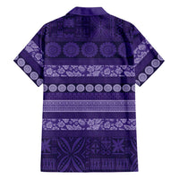 Fiji Marau na Kerisimasi Family Matching Tank Maxi Dress and Hawaiian Shirt Purple Tapa Masi Inspired Christmas LT9 - Polynesian Pride