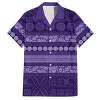 Fiji Marau na Kerisimasi Hawaiian Shirt Purple Tapa Masi Inspired Christmas LT9 Purple - Polynesian Pride