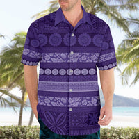 Fiji Marau na Kerisimasi Hawaiian Shirt Purple Tapa Masi Inspired Christmas - Polynesian Pride
