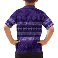 Fiji Marau na Kerisimasi Hawaiian Shirt Purple Tapa Masi Inspired Christmas LT9 - Polynesian Pride
