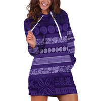Fiji Marau na Kerisimasi Hoodie Dress Purple Tapa Masi Inspired Christmas - Polynesian Pride