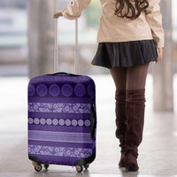 Fiji Marau na Kerisimasi Luggage Cover Purple Tapa Masi Inspired Christmas - Polynesian Pride