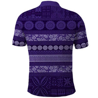 Fiji Marau na Kerisimasi Polo Shirt Purple Tapa Masi Inspired Christmas - Polynesian Pride
