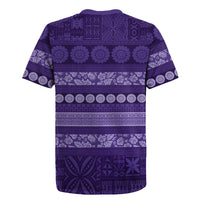 Fiji Marau na Kerisimasi Rugby Jersey Purple Tapa Masi Inspired Christmas LT9 - Polynesian Pride