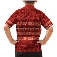 Fiji Marau na Kerisimasi Family Matching Mermaid Dress and Hawaiian Shirt Red Tapa Masi Inspired Christmas LT9 - Polynesian Pride