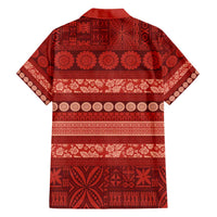 Fiji Marau na Kerisimasi Hawaiian Shirt Red Tapa Masi Inspired Christmas LT9 - Polynesian Pride