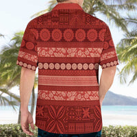 Fiji Marau na Kerisimasi Hawaiian Shirt Red Tapa Masi Inspired Christmas LT9 - Polynesian Pride